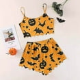 thumbnail image 6 of Tnhcen Women's Halloween Skeleton Print Cami Short Pajama Set Loungewear Sleepwear Comfortable Vacation Outfit S-2XL Orange, 6 of 6