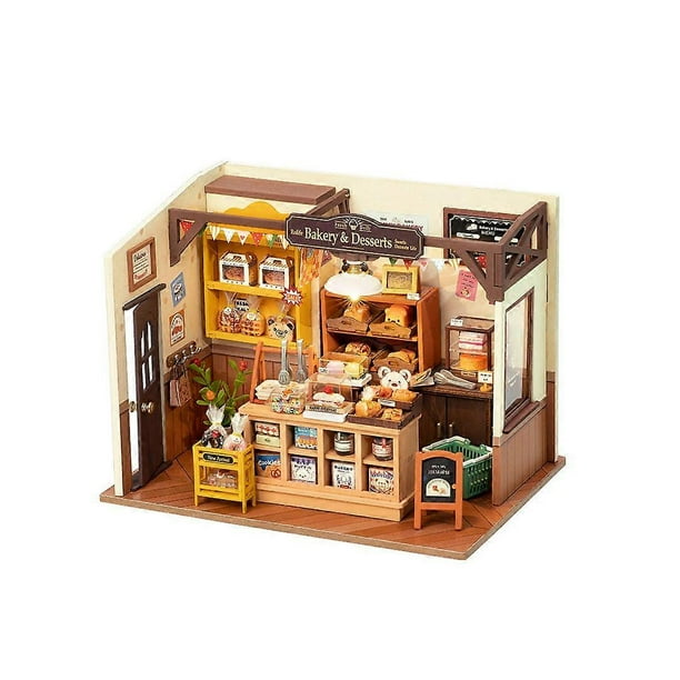 1 piece of DIY hut Becca's bakery miniature model house small house handmade wooden three-dimensional puzzle toy creative three-dimensional puzzle