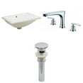 thumbnail image 1 of 18.25-in. W CUPC Rectangle Bathroom Undermount Sink Set In White - Chrome Hardware - Overflow Drain Incl. AI-13057, 1 of 9