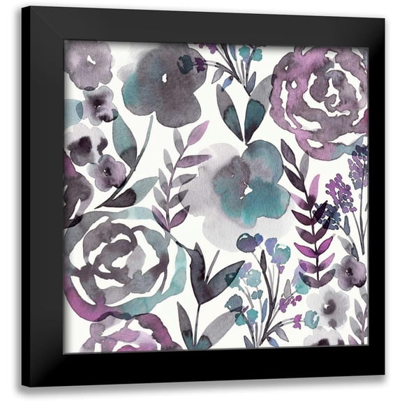Kappa, Diane 12x12 Black Modern Framed Museum Art Print Titled - Blooming Plum Garden I