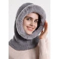 thumbnail image 2 of CoCopeaunts Women One Piece Slouchy Beanie Hats Fleece Lined Knit Hooded Balaclava Scarf Set Skull Ski Snow Hat Cap with Scarf, 2 of 4