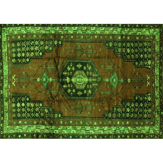 Ahgly Company Indoor Rectangle Persian Green Traditional Area Rugs, 8' x 12'