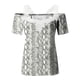 thumbnail image 5 of Blusa informal de manga corta con cuello en V y encaje con hombros descubiertos para mujer OAVQHLG3B Store  lin121212, 5 of 5
