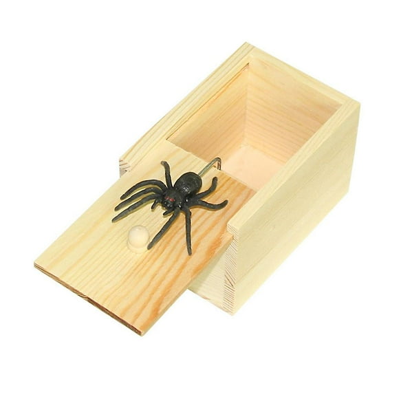 Prank Spider Box Funny Wooden Box Trick Hilarious Scare Prop Joke Toys Surprise Gift