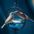 thumbnail image 6 of Mosaic Birds Recycled Glass & Metal Hanging Bird Feeder for Outdoors-Oriole Feeder for Garden- Bluebird Feeder -Aqua Blue, 6 of 7