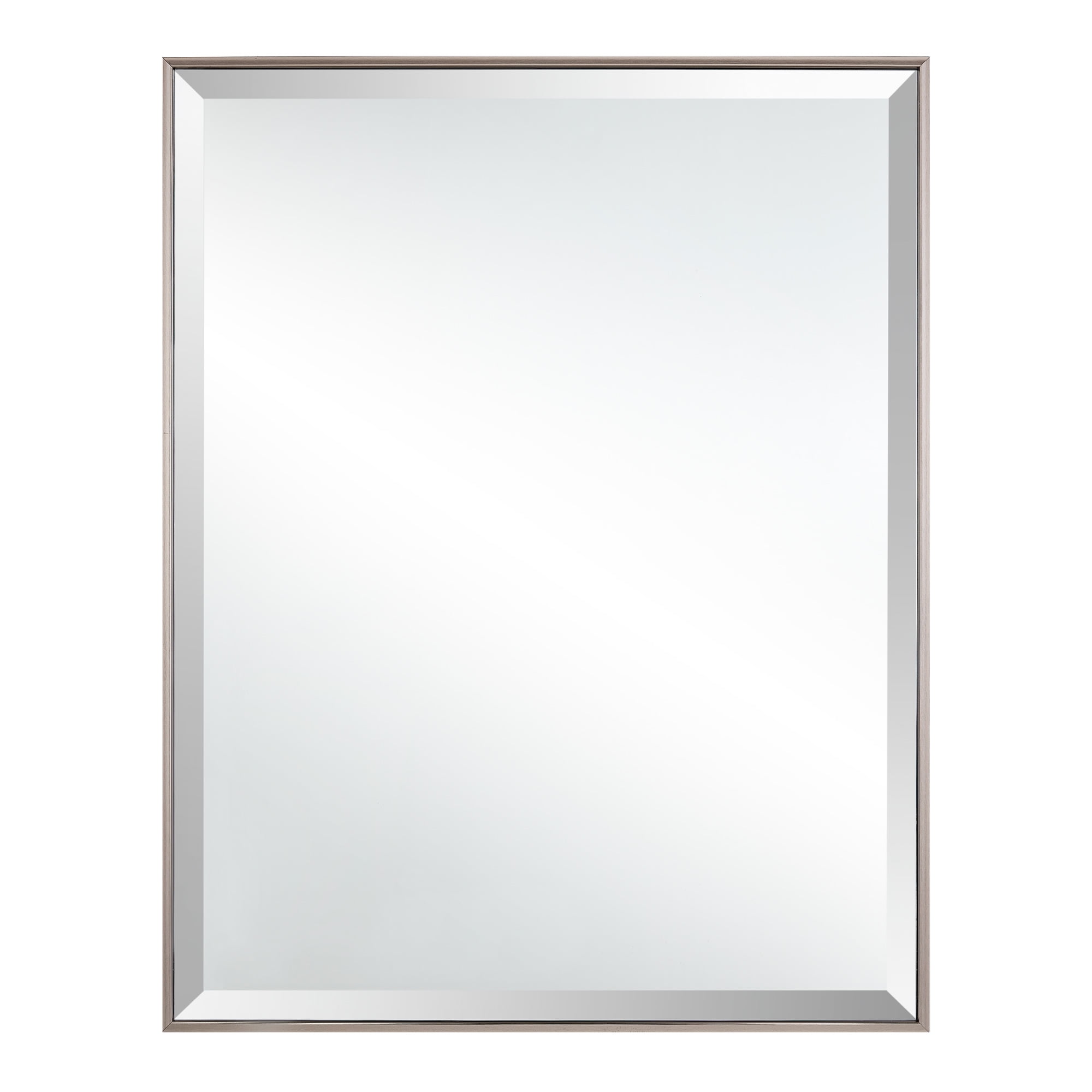 Mainstays Beveled Modern Rectangular Wall Mirror, 23x29, Gunmetal Color
