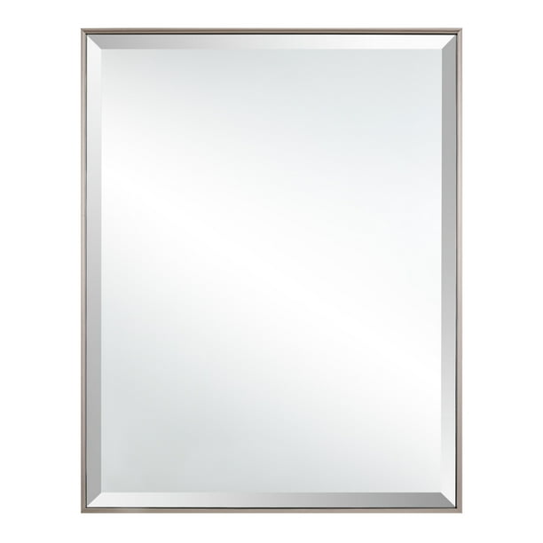 Mainstays Beveled Modern Rectangular Wall Mirror, 23" x 29", Gunmetal
