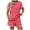 Hot Pink, variant on Womens Summer 2 Piece Sets Striped Short Sleeve Crew Neck Basic Athletic T Shirts and Shorts Loose Comfy Loungewear Matching Outfit Set Hot Pink S