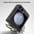 thumbnail image 3 of Compatible with Samsung Galaxy Z Flip 6 Case (Built-in Back Screen Protector) with Hinge Protection & Ring Kickstand, Slim and Thin Protective Case Cover for Samsung Galaxy Z Flip 6, Black, 3 of 6