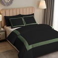 thumbnail image 3 of DNG Creations 1 Piece Full Black And Moss Border Line Pattern Duvet Cover - 100% Egyptian Cotton, 800 Thread Count ( Full/Queen ), 3 of 5