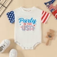thumbnail image 2 of Zhuashum Summer Bodysuit For Boys 3-6 Months 4Th Of July Short Sleeve Crew Neck Cartoon Star Stripe Graphic Independence Day Pullover Romper Sweatshirt Bodysuits Clothes White, 2 of 8