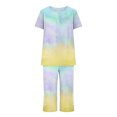 thumbnail image 4 of Wancir Women Pajama Sets Two-Piece Nightwear Short Sleeve Sleepwear 1/4 Button Down Pj Lounge Sets with Long Pants, 4 of 6
