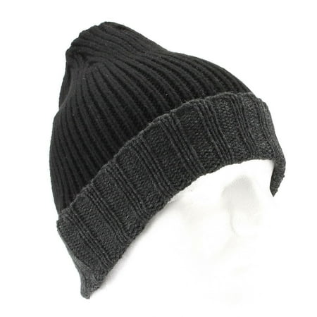 - Croft & Barrow Knit Beanie for Men Watch Cuff Winter Hat - One Size (Black)