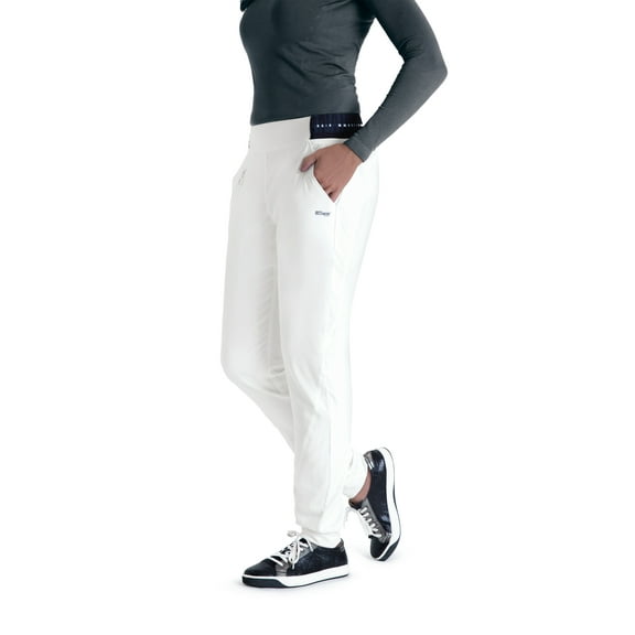 Grey's Anatomy Women's GVSP512 3 Pocket Jogger Scrub Pant-White -Large