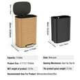 thumbnail image 2 of Wood Color 13 Gallon Stainless Steel Foot Pedal Large Trash Can with Soft Close Quiet Lid, Stainless Steel Thickened Body Oval Garbage Can with 30 Garbage Bags for Kitchen, , Home, Office, 2 of 18