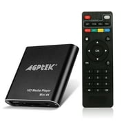 AGPTEK 4K Media Player with Remote Control, Digital MP4 Player, Aluminum Alloy Full HD Video Player 4K Streaming Media Player For Home US Plug (Black)