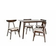 Zenvida Modern 5 Piece Dining Set, Retro Wood Table & Fabric Chairs
