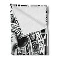 thumbnail image 2 of Ambesonne Rustic Fleece Throw Blanket Southwestern Cow Sketch Art 50"x70" Charcoal Grey and White, 2 of 5