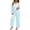 C-Light Blue, variant on UVN Womens Pajama Sets Fall Long Sleeve Button Down Tops and Pants 2 Piece Outfits Ladies Lace Sleepwear Soft Pjs Lounge Sets