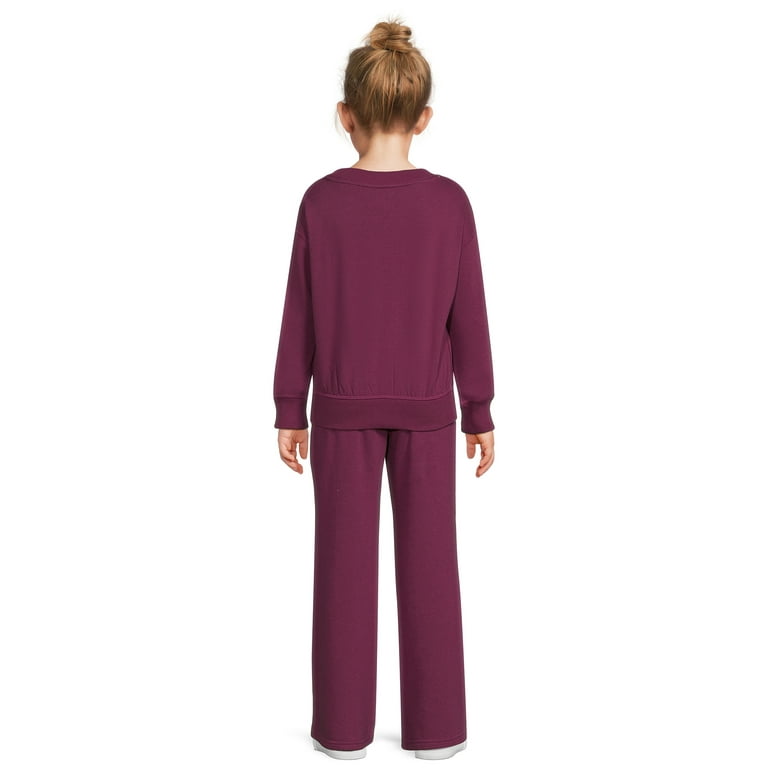 Wonder Nation Girls Fleece Pullover Top and Joggers Set, 2-Piece, Sizes  4-18 & Plus 
