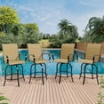 thumbnail image 3 of 2 Piece Outdoor Swivel Bar Chairs, Patio High Swivel Bar Stools, All Weather High Back and Armrest Patio Chairs, Outdoor Rotating Bar Chair Counter Height for Deck Lawn Garden Backyard, 3 of 9