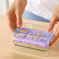 thumbnail image 6 of Partheme Ice Cube Tray with Lid and Bin - Ice Cube Trays for Freezer, Stackable Ice Bucket with Storage Container for Kitchen, RV, Cocktail, Coffee , Purple, 6 of 6