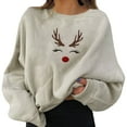 thumbnail image 2 of Women's Christmas Sweatshirts Christmas Print Crew Neck Long Sleeve Xmas Holiday Casual Sweat Tops for Women 2025, 2 of 6