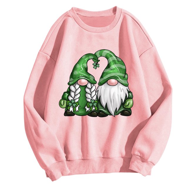 Pompotops Chemises pour Femmes Col Rond Imprimé Manches Longues Hauts Blouse Régulière Imprimée Liquidation