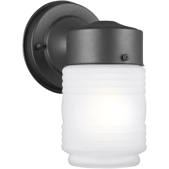 Open Box Sea Gull Lighting 8550001-12 Outdoor-Wall One-Light Outdoor Wall Lantern, Black