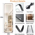 thumbnail image 5 of Depuley 63" x 20" LED Full Length Mirror Hollywood Vanity Mirror Dimmable LED Floor Mirrors for Leaning  Wall Mounted Water Proof Mirror for Bathroom Dressing, Anti-fog Black, 5 of 9