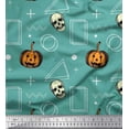 thumbnail image 1 of Soimoi Cotton Voile Fabric Geometric Shape,Pumpkin & Skull Halloween Print Fabric by The Yard 42 Inch Wide, 1 of 1
