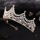 thumbnail image 4 of Zhuge Tiara de boda para novia, diadema de princesa, corona de novia, joyería para el cabello con diamantes de imitación de cristal, decoración para novia, cumpleaños, graduación, boda (plateada), 4 of 4
