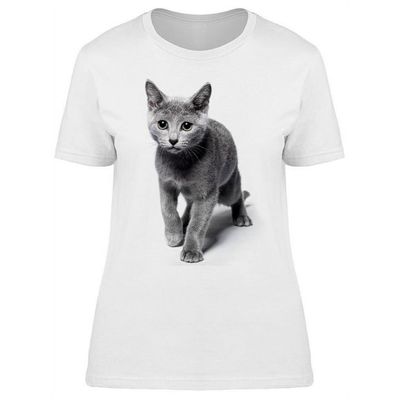 Adorable Grey Kitten Frontview T-Shirt Women -Image by Shutterstock, Female Large