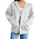 thumbnail image 1 of Chaqueta con capucha para mujer Moda Ligera Streetwear Chica de gran tamaño Beige 2xl Zulema Chaqueta con capucha para mujer, 1 of 8