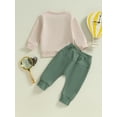 thumbnail image 6 of Elippeo Boys Autumn 2PCS Outfit Sets Long Sleeve O Neck Letter Tractor Print Tops Solid Color Pants Sets  6 12 18 24 Months 3 Years, 6 of 9