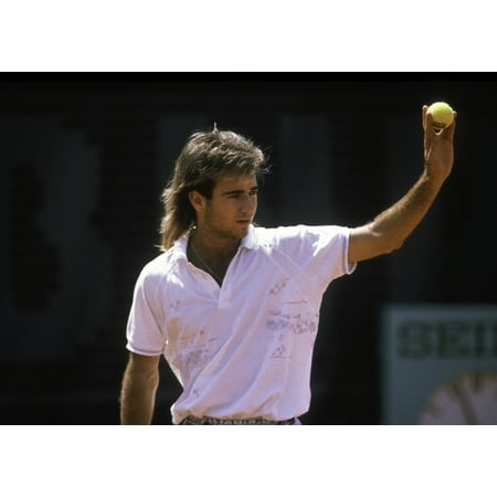 Photo Holding Ball - Andgre Agassi holding a tennis ball Photo Print