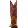 thumbnail image 2 of Old West Boots Boys   Burnt  Red Shaft Square Toe Cowboy Boot 5 Brown, 2 of 5