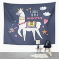 thumbnail image 2 of ZEALGNED Cute Cartoon Llama Alpaca with Unicorn Horn and I Choose to Be Saying Unique Design Wall Art Hanging Tapestry Home Decor for Living Room Bedroom Dorm 60x80 inch, 2 of 2