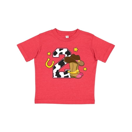 

Inktastic Cowgirl Birthday Two Years Old with Cowgirl Boots Gift Toddler Toddler Girl T-Shirt