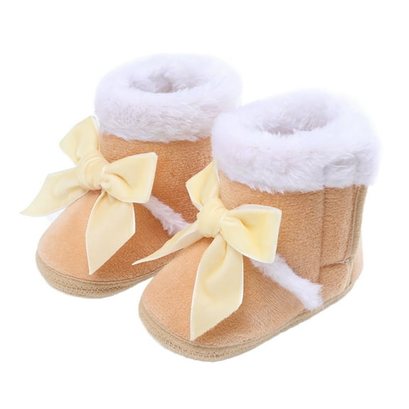 Baby Slippers Girls Boys Winter Booties Cozy Non Gripper Toddler Walker Crib Shoes Christmas Snow Boots for Little Boy and Girl 6-12 Months