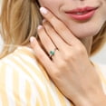 thumbnail image 5 of BERRICLE Sterling Silver Solitaire Rings Green Pear Cut Cubic Zirconia CZ Promise Ring for Women, Rhodium Plated 0.8 Carat Size 4, 5 of 8