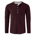 thumbnail image 6 of Lumtrix Men's Long Sleeve Waffle Henley Shirts Casual Big and Tall T-Shirts for Men Basic Lightweight Pullover Button up Top Deep Red 3XL, 6 of 8
