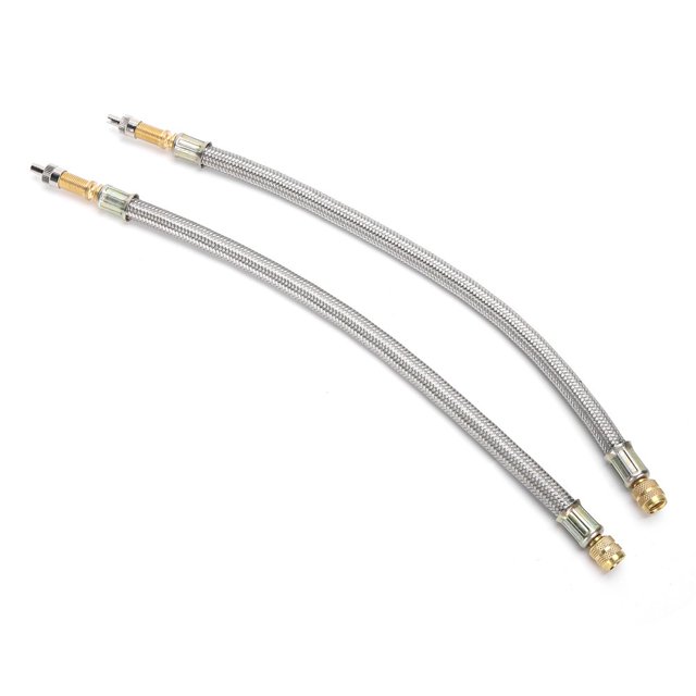 PEACNNG Extension de Valve de Pneu Lot de 2 300mm/.8 Po Robuste pour Camion Véhicule Récréatif Remorque et Grands Véhicules avec Construction Chromée Résistante à la Corrosion