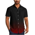thumbnail image 2 of Zylanna Men's Cardigan Shirts, with Gradient Color Short Sleeve Fashionable Turndown Collar Tee Shirts for Man Wine Size 4XL, 2 of 6