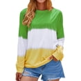 thumbnail image 3 of Xuanfei Women Casual Long Sleeve Round Neck Colorblock Sweatshirts, 3 of 8