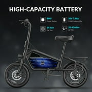 5TH WHEEL Electric Bike for Adults with 650W Peak Motor 14 Electric Bicycle, 36V 7.8Ah Battery Ebike, UL2849