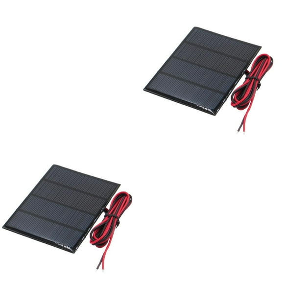 2pcs Solar Charger Portable 18 1.5W Solar Panel for Smartphones Tablets and Camping Travel (Black)