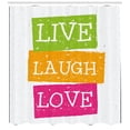 thumbnail image 3 of Ambesonne Live Laugh Love Shower Curtain, Vibrant Joyous, 69"Wx84"L, Multicolor, 3 of 3