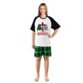 thumbnail image 4 of LuLiaMenton Matching Couples Christmas Pajamas The Reason Green Plaid Short Sleeve Shorts Set, 4 of 5