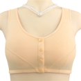 thumbnail image 2 of Alitao Bras for Women Wireless Bras Bra For Senior Front Closure Breathable Bra For Seniors Wirefree Bras For Older Women Seamless Bras Plus Size Bra Z1 Beige 46, 2 of 5